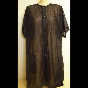 NWT black mesh cover-up top